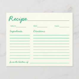 Cartão de Receita Verde para a Noiva Recém-Namorad