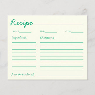 Cartão de Receita Verde para a Noiva Recém-Namorad