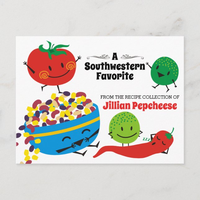 Cartão de receitas de cozinhar de salsa de comida  (Frente)