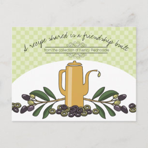 cartão de receitas de livros de cozinhar de azeito