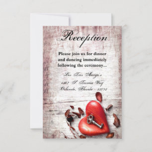 Cartão de recepção 3,5x5 Chave de madeira do país