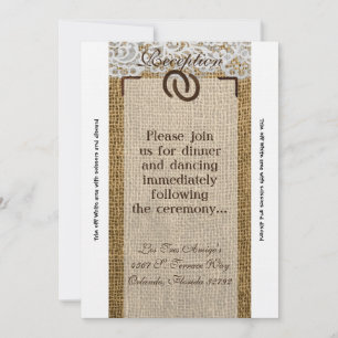 Cartão de Recepção 3,5x7 Cavalos Ferraduras Burlap