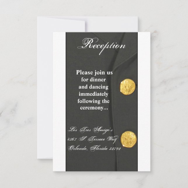 Cartão de Recepção 3.5x7 FARDAMENTO VERDE EXÉRCITO (Frente)