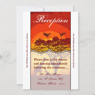 Cartão de recepção africano Safari Giraffe Sun 3,5