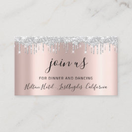 Cartão de Recepção Casamento Chuveiro de Noiva Ros