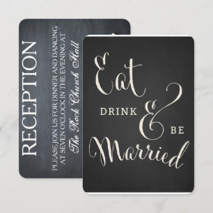 Cartão de Recepção Chalkboard Para Sempre & Sempre