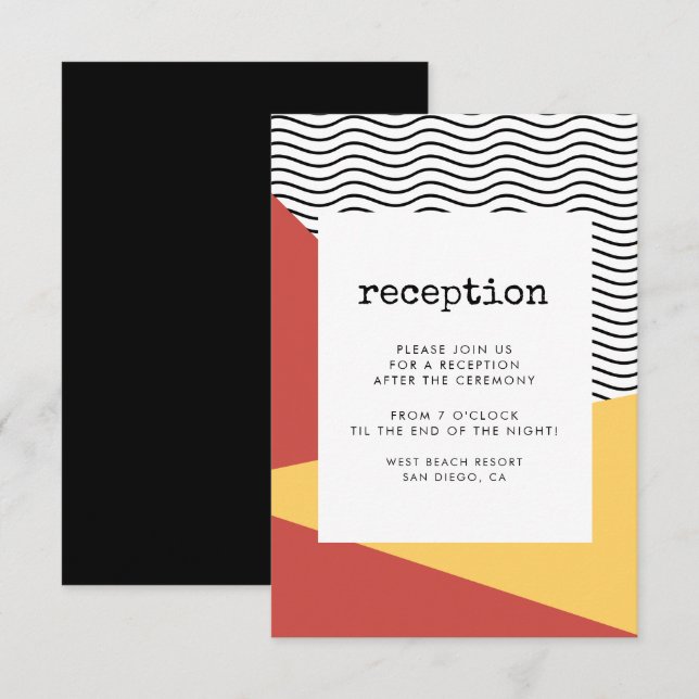 Cartão de recepção de arte pop dos anos 80 estilo  (Frente/Verso)