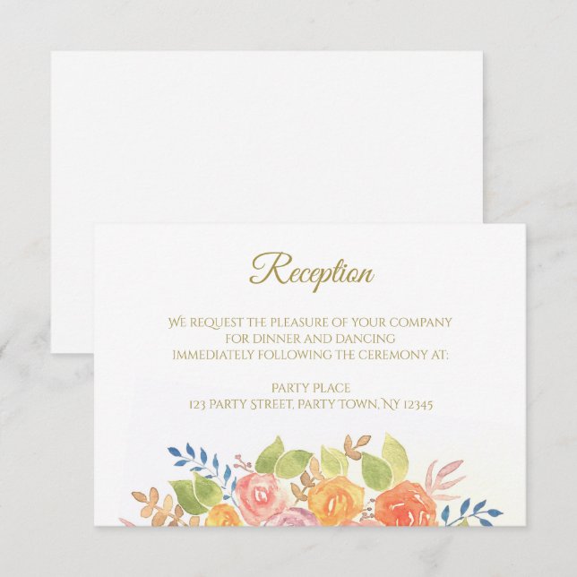 Cartão de Recepção de Buquê de Rosas (Frente/Verso)