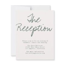 Cartão de Recepção de Caligrafia Moderna