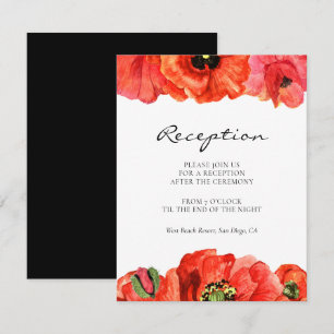 Cartão de recepção de casamento aquarela com papou