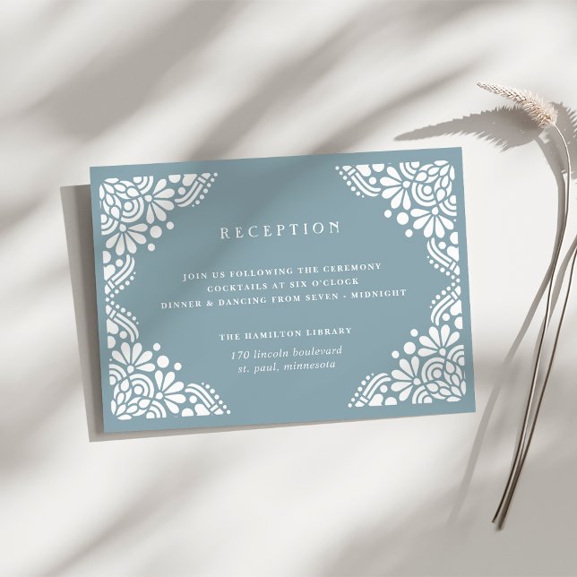 Cartão de Recepção de Casamento Beaux Arts | Turma (Criador carregado)