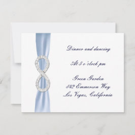 Cartão de Recepção de Casamento Blue Diamond Infin