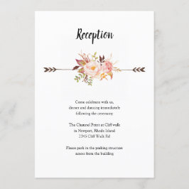 Cartão de Recepção de casamento Boêmia para Flores