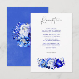 Cartão de Recepção de Casamento Boho de Flor Silve