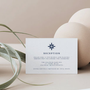 Cartão de Recepção de Casamento Bússola Náutica