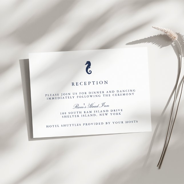 Cartão de Recepção de Casamento Cavalo-Marinho Náu (Criador carregado)