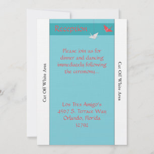 Cartão de Recepção de casamento Chic Origami Birds
