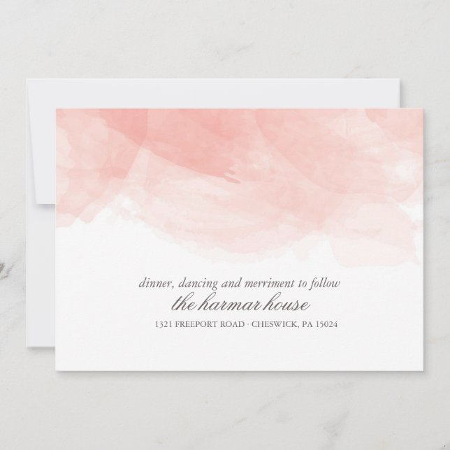 Cartão de Recepção de Casamento com Aquarela (Frente)