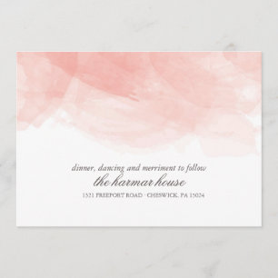 Cartão de Recepção de Casamento com Aquarela