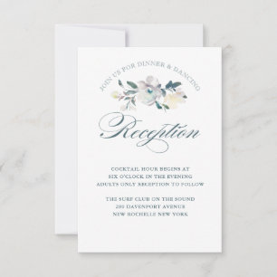 Cartão de Recepção de Casamento com Aquarela Vinta