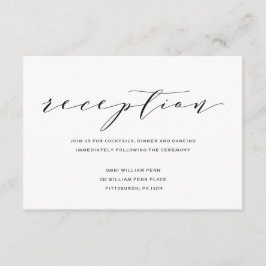 Cartão de Recepção de Casamento com Caligrafia de 