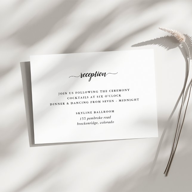 Cartão de Recepção de Casamento com Caligrafia Pre (Criador carregado)