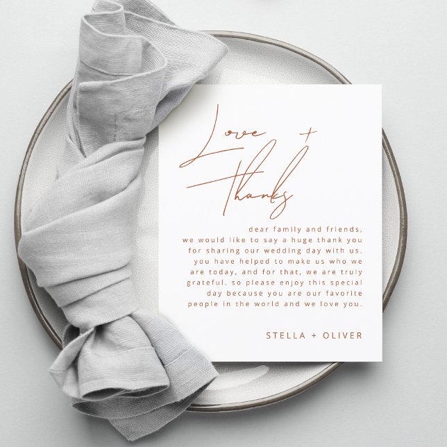 Cartão de Recepção de Casamento com Letra de Terra (Rustic Terracotta Script Wedding Reception Card)