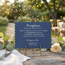 Cartão de Recepção de Casamento com Letra Manuscri