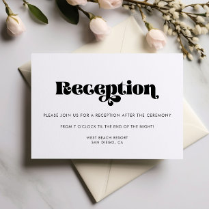 Cartão de recepção de casamento com letra retro vi