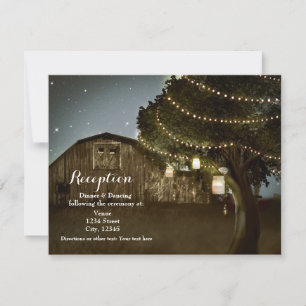 Cartão de Recepção de Casamento com Luzes de Celei