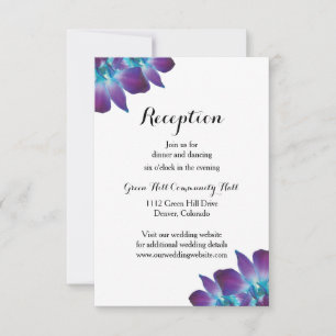 Cartão de Recepção de Casamento com Orquídea Dendr