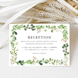 Cartão de Recepção de Casamento com Vegetação em A