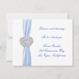 Cartão de Recepção de Casamento Coração de Diamant