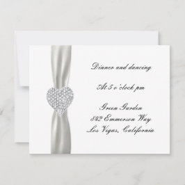 Cartão de Recepção de Casamento Coração de Diamant