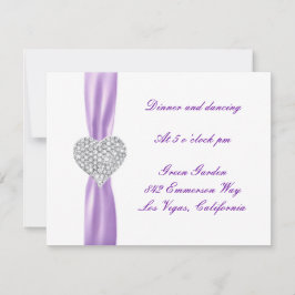 Cartão de Recepção de Casamento Coração de Diamant