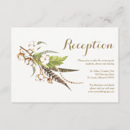 Cartão de Recepção de Casamento de Algodão Floral