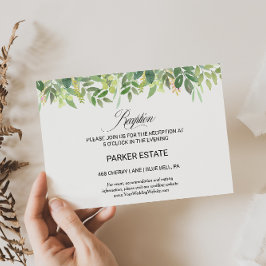 Cartão de Recepção de Casamento de Destino Greener