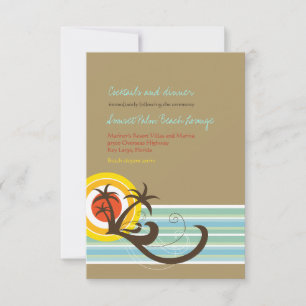 Cartão de Recepção de Casamento de Férias de Verão