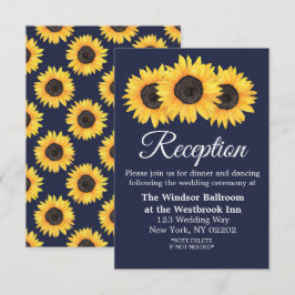 Cartão de Recepção de Casamento de Girassóis Count