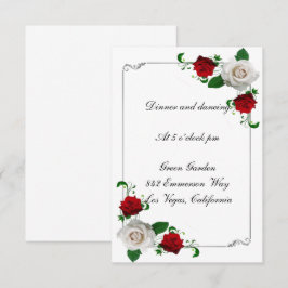 Cartão de Recepção de casamento de Natal para Rosa