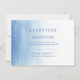 Cartão de recepção de casamento de praia com aquar