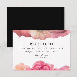 Cartão de recepção de casamento de rosa vintage el