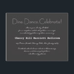 Cartão de Recepção de Casamento de Tipografia<br><div class="desc">Inserir Cartão para coordenar com 'Tipografia' Convite de Casamento em preto e branco elegante.</div>