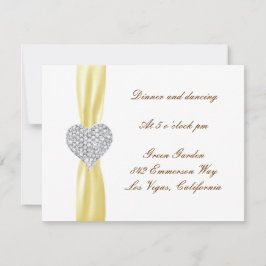 Cartão de Recepção de Casamento Diamante Coração A