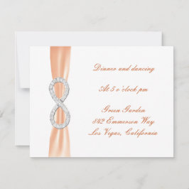 Cartão de Recepção de Casamento Diamante Laranja I