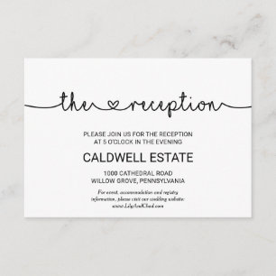 Cartão de Recepção de casamento do Love Hearts