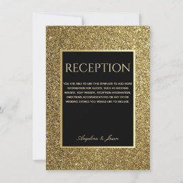 Cartão de Recepção de Casamento Elegante Glitter D
