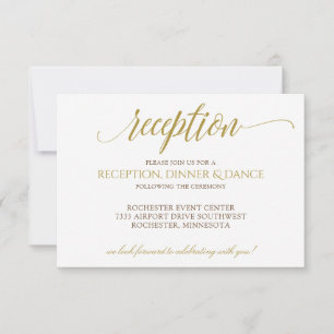 Cartão de Recepção de Casamento Elegante Tipogra