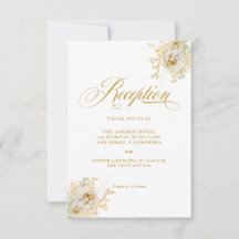 Cartão de Recepção de Casamento Floral com Letra D