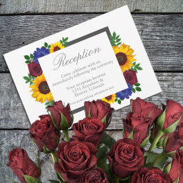 Cartão de Recepção de casamento Floral de Rosa de 
